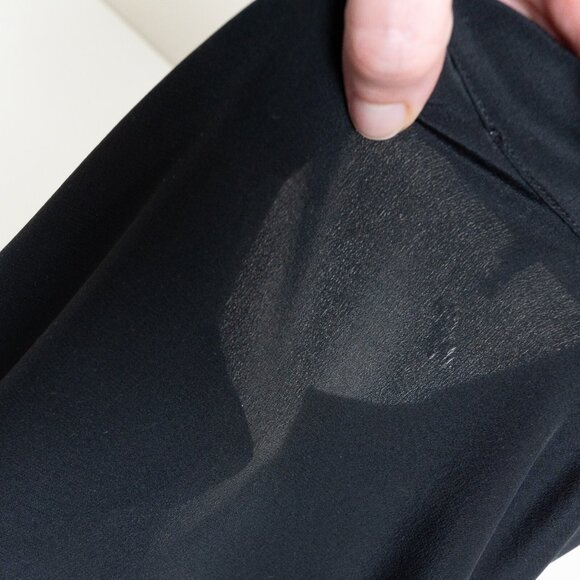 FRAME Silk Blouse Black Flounce Short Sleeve Top Button Up XS - Picture 14 of 14